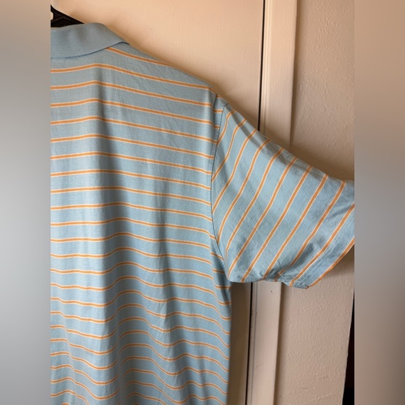 Peter Millar Men’s Blue Orange Striped 100% Cotton Short Sleeves Polo Shirt L - Picture 10 of 12
